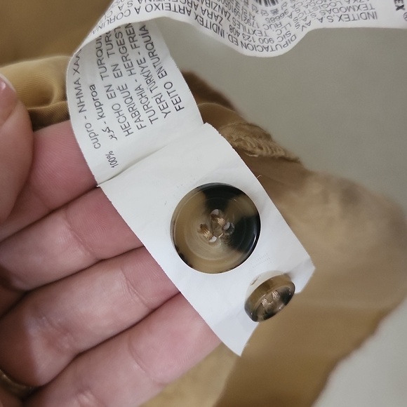 Zara Culpro Boyfriend Flowy Button Down  Silk Lagenlook Small Trendy Neutral - Picture 8 of 8